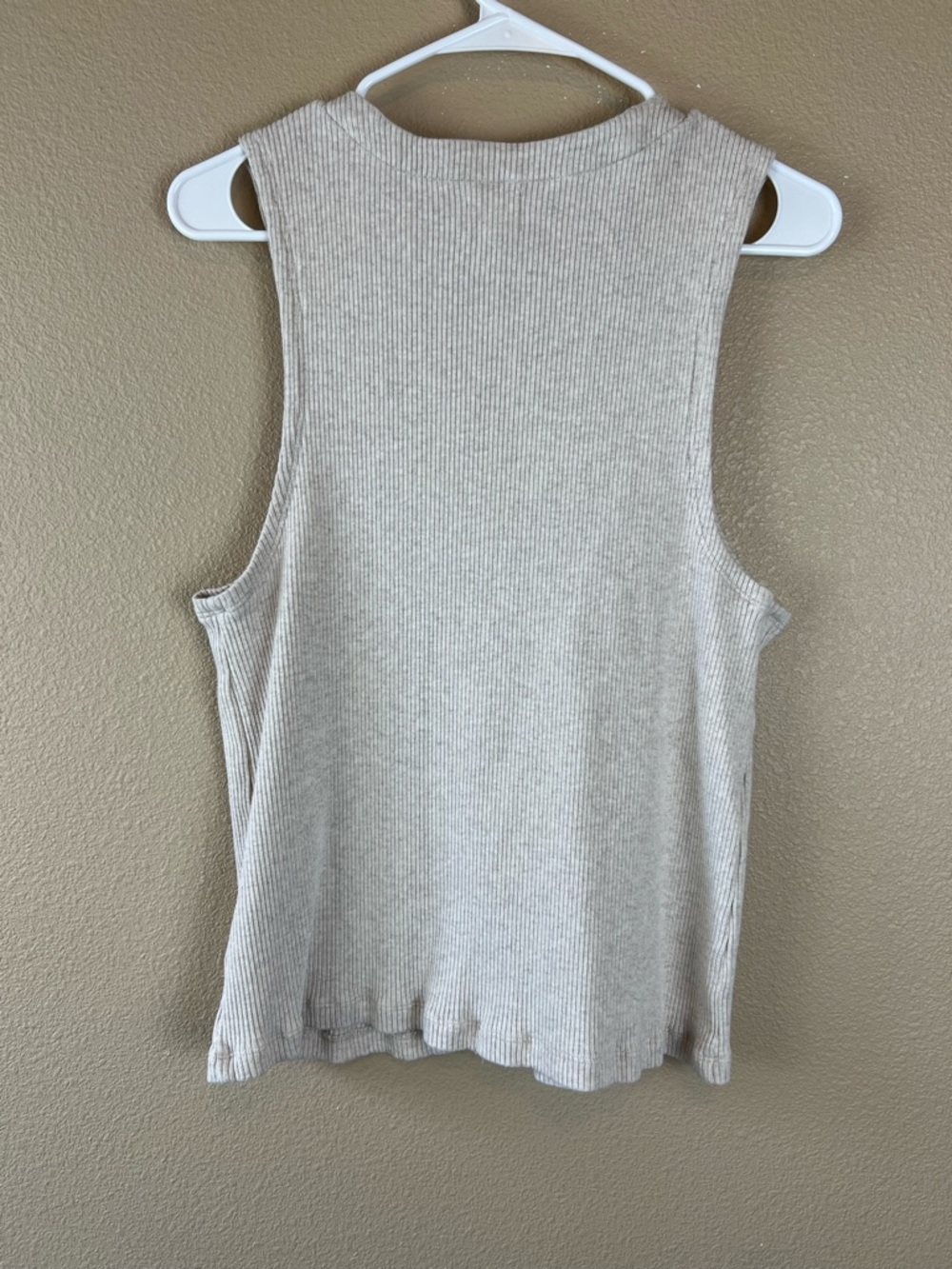 Madewell Cream Ribbed Button-Front Tank - Picture 3 of 8